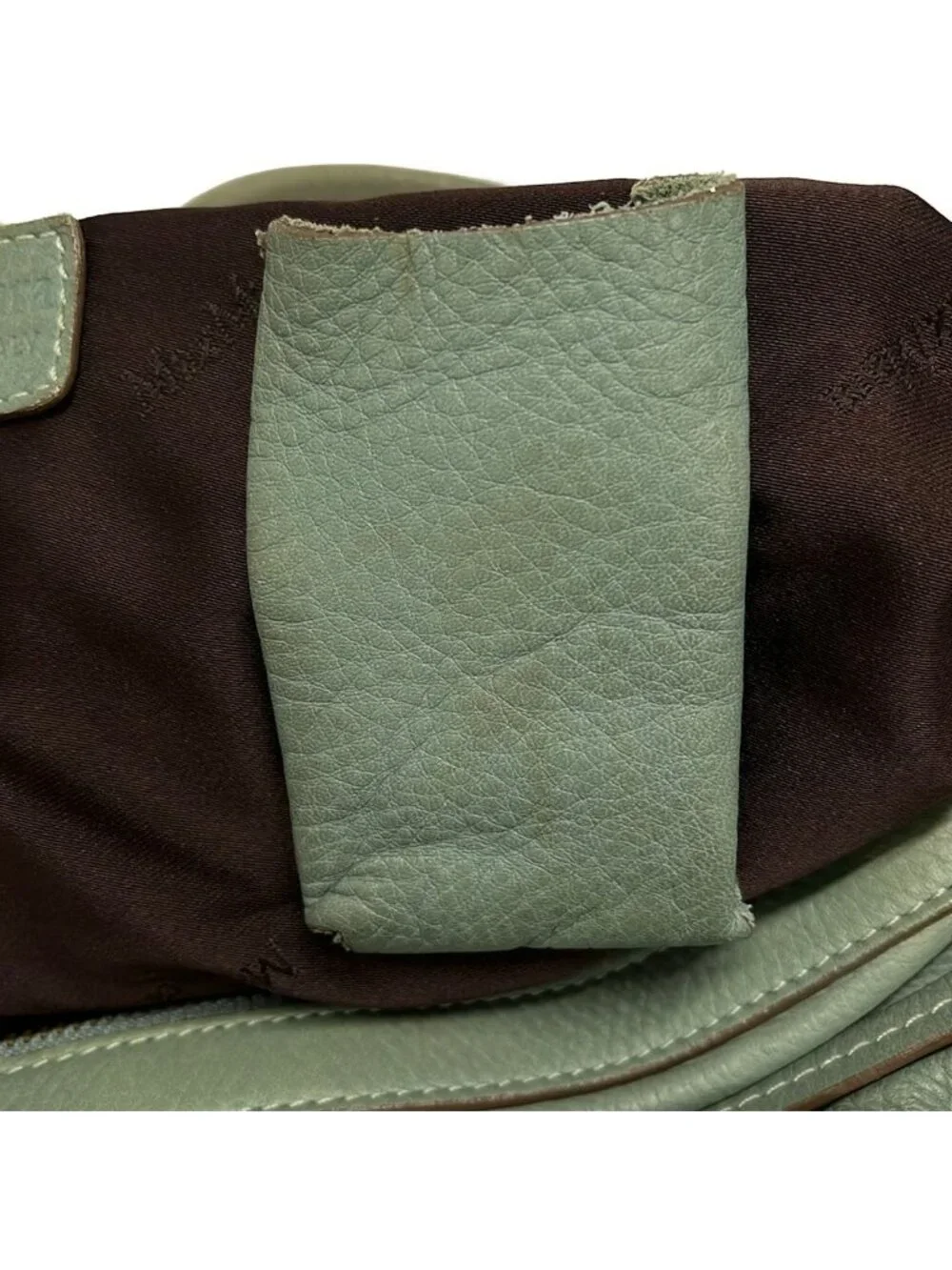 Max Mara Handbag Light Green Leather